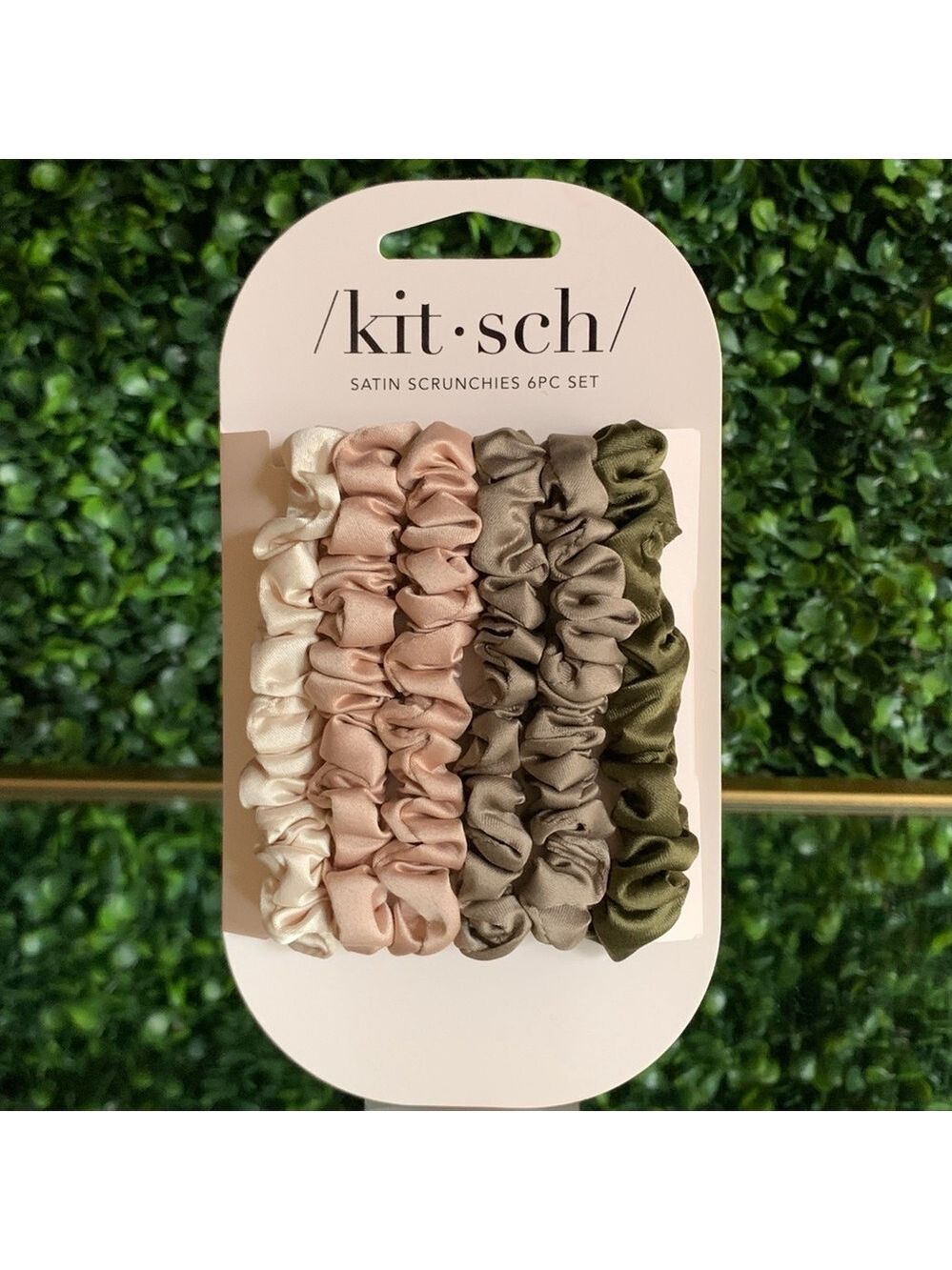 Kitsch Satin Scrunchies in Eucalyptus | NEW | Ultra Petite Set of 6